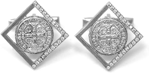 Medalla de plata de San Benito para hombre, regalos católicos perfectos para hombres (Día del Padre) y tarjeta de oración de Lourdes