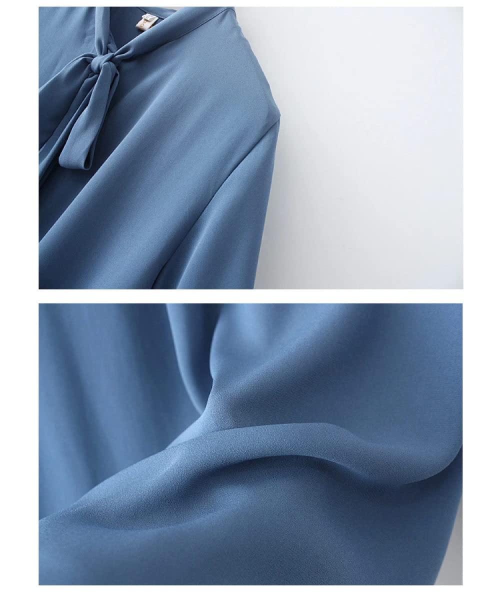 Camicia Da Donna Elegante,Elegante Camicetta In Raso Da Donna, Maniche A Palloncino, Nera, Con Fiocco, Collo, Camicia A Tunica, Camicia Lucida, Sexy, Top Da Festa, Casual, Ufficio, Camicetta Da Lavo