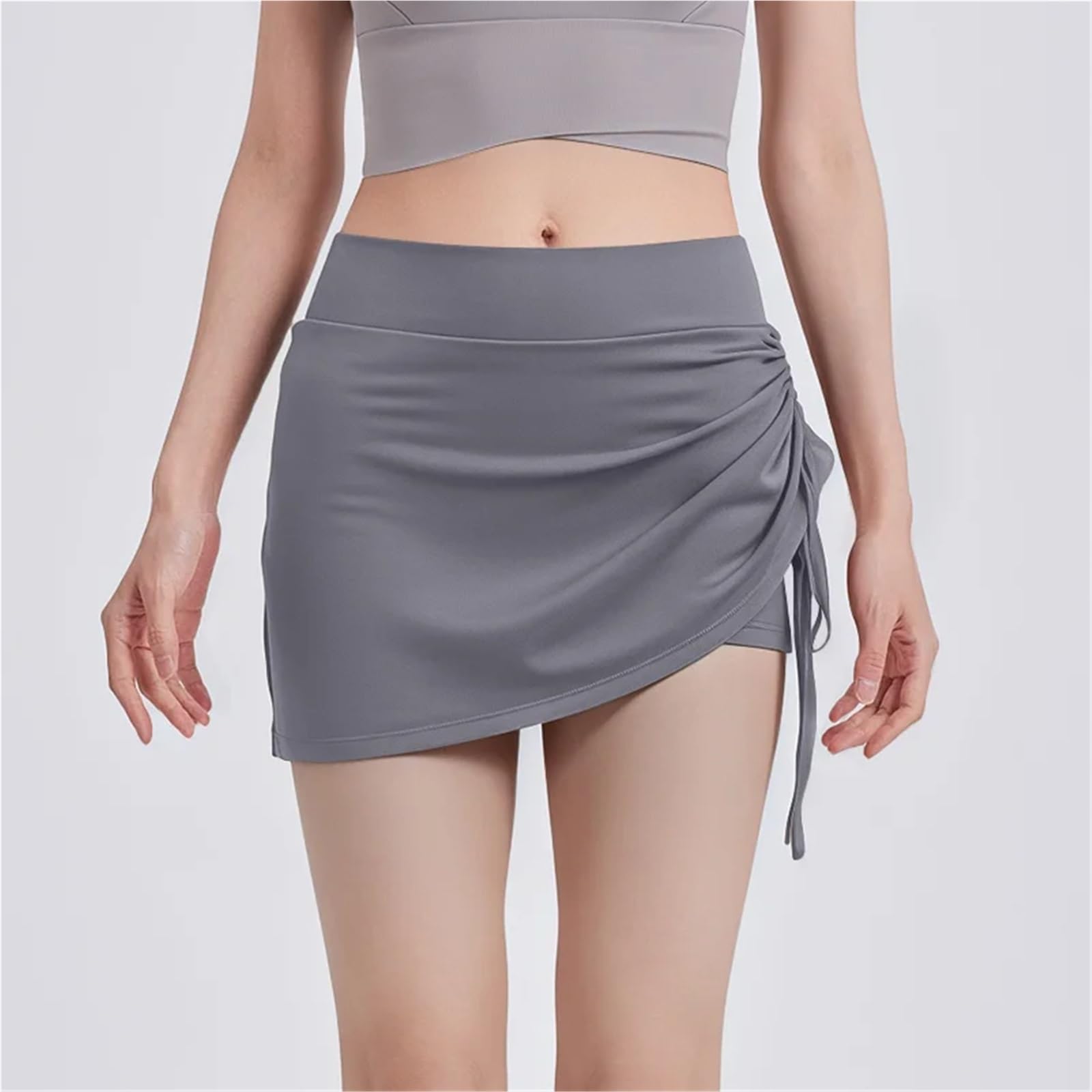 Faldas Deportivas Arrugadas for Mujer, for Gimnasio, Cintura Alta, realce de Cadera, for Correr, Yoga, Fitness, 2 en 1 para Correr y Hacer Ejercicio Físico