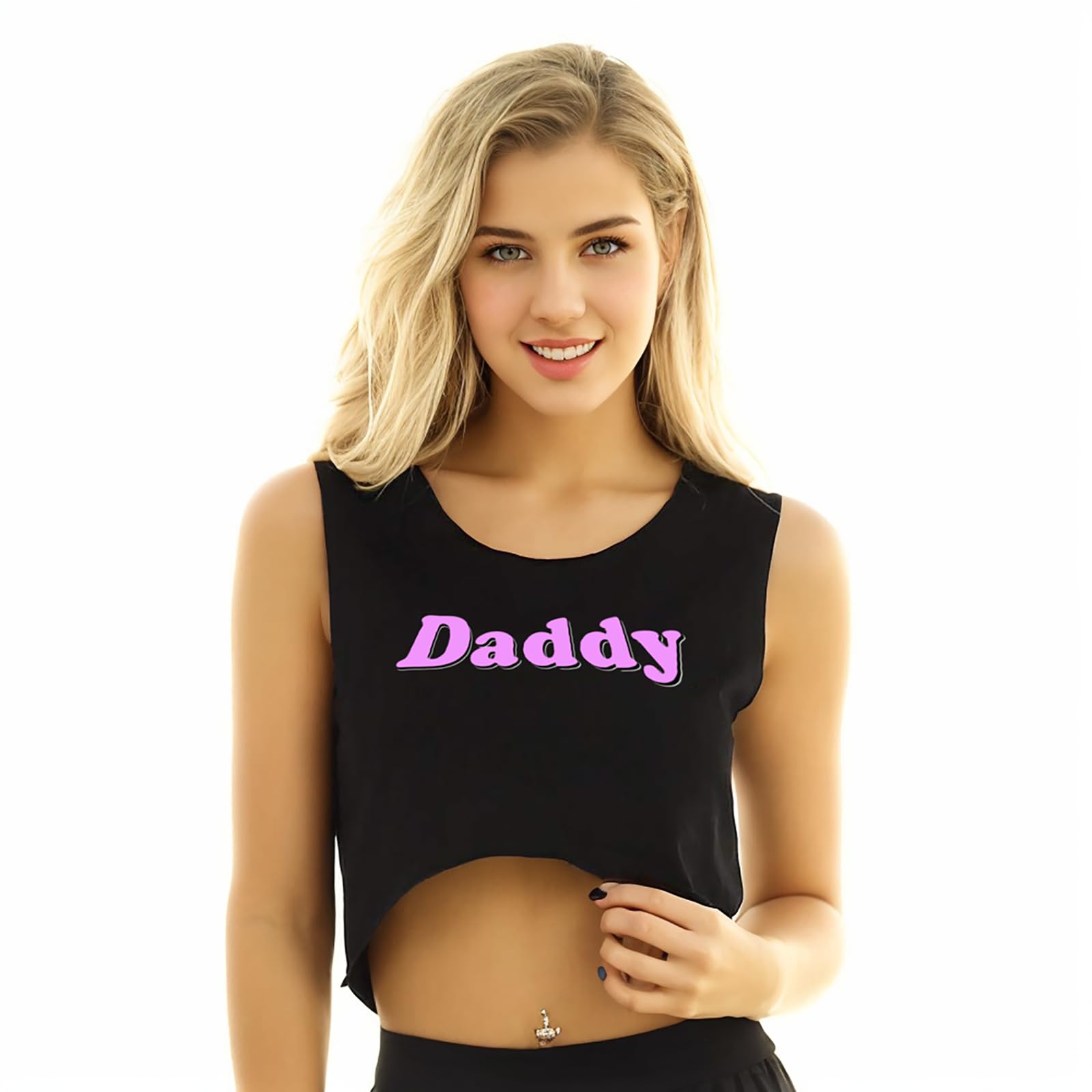 DeSeeni Sexy Short Sleeve Crop Top for Women Solid Scoop Neck Mini T-Shirts Vest Tank