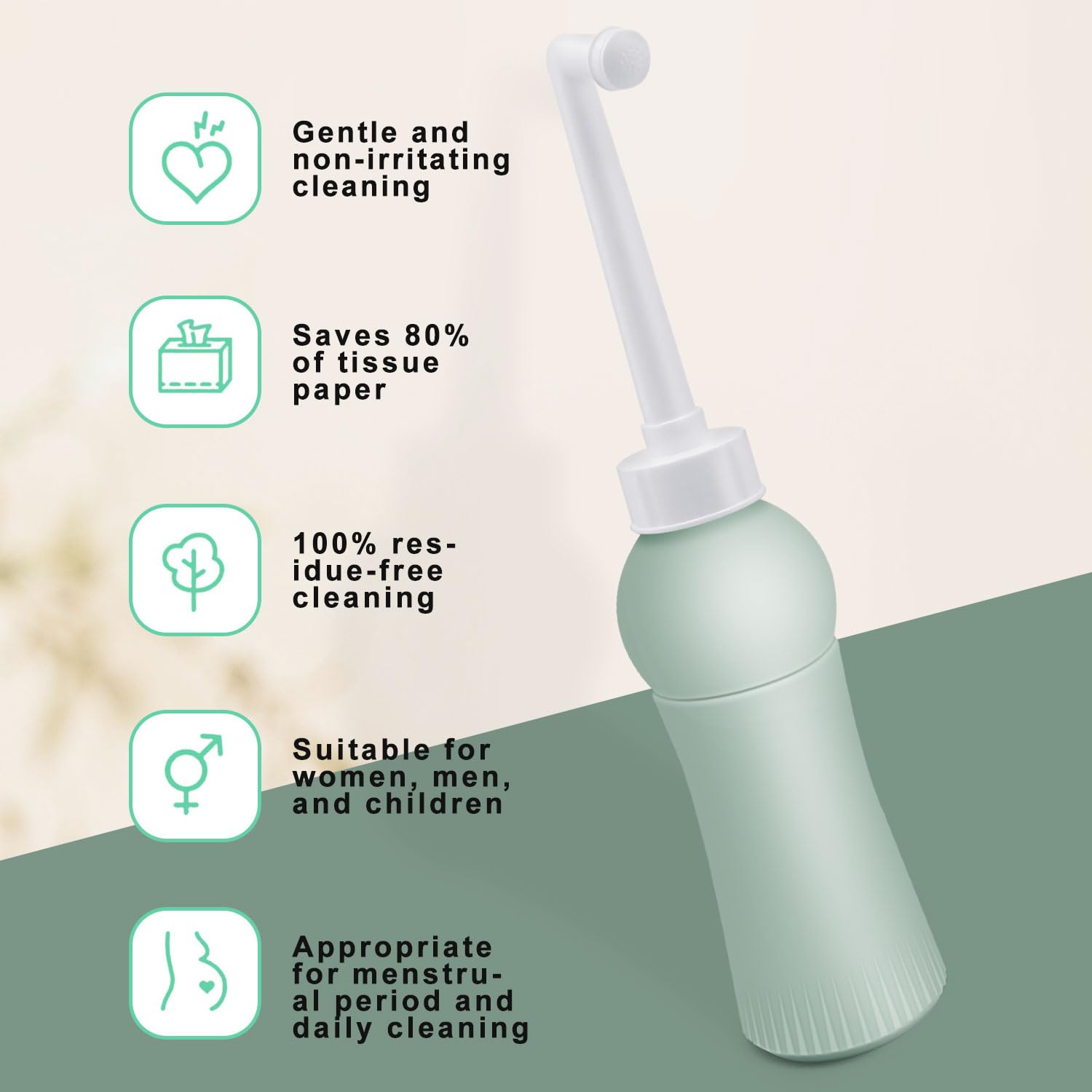 Prysznic 500 ml z etui podróżnym, wysuwany, przenośny bidet do podróży i domu – zastępuje wilgotne chusteczki, oszczędza papier toaletowy, higieniczny prysznic intymny Podusche dla kobiet w połogu