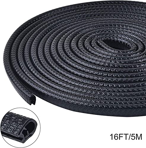 Image of diksharthBlack Anti-Scratch Anti-Collision Heavy Duty Edge Guard Door Protection U Shape Edge Trim Rubber Seal Protector Rubber Clips Fit for All Cars - 5 Meters