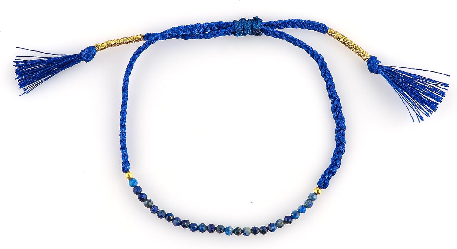 Thecraftman Natural Beads Braided Bracelet, Energy Crystals, Birthday, Gift for Her, Resizable Hand Braid Rope Thread Protection Bracelet for Men, Women, Gemstone Jewelry 7 inch