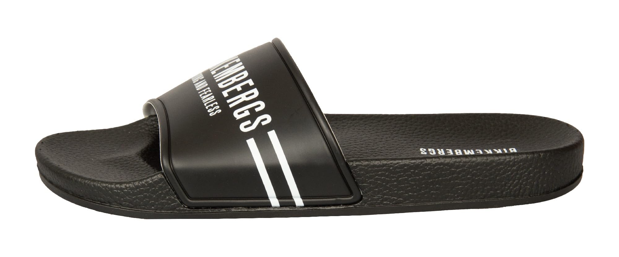 Pantuflas BIKKEMBERGS para playa o piscina para hombre con logo, artículo BKK3MSR02, serie de rayas verticales
