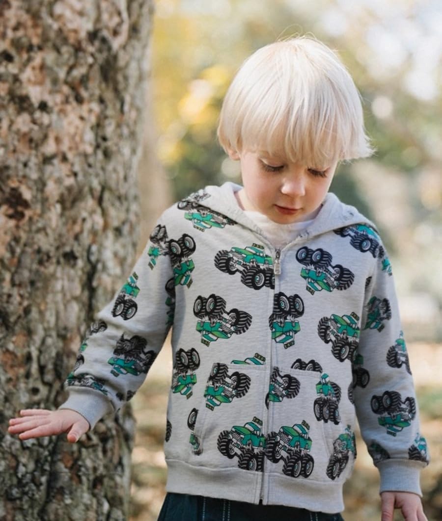 Popshion Boys Toddler Cartoon Dinosaur Hoodies Jacket Cool Long Sleeve Zipper Hooded Sport Sweatshirt Coat for Kids 1-7 Years - Image 3