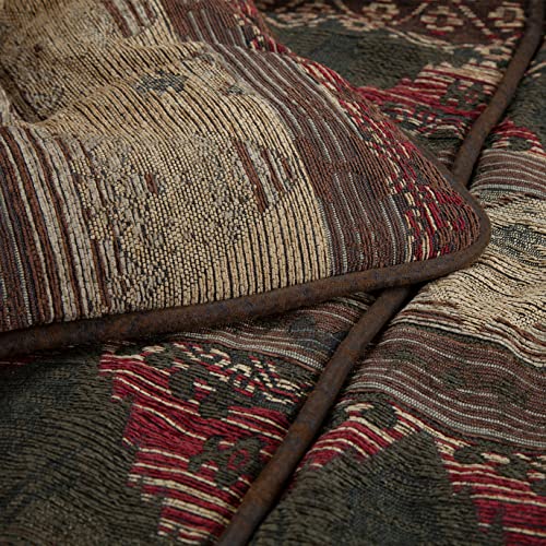 Image of Paseo Road Sierra Western Bedding 7 Piece Full Comforter Set, Faux Suede Chenille Jacquard Southwestern Bedding, Rustic Comforter Set with Bed Skirt, Shams, Accent Pillows