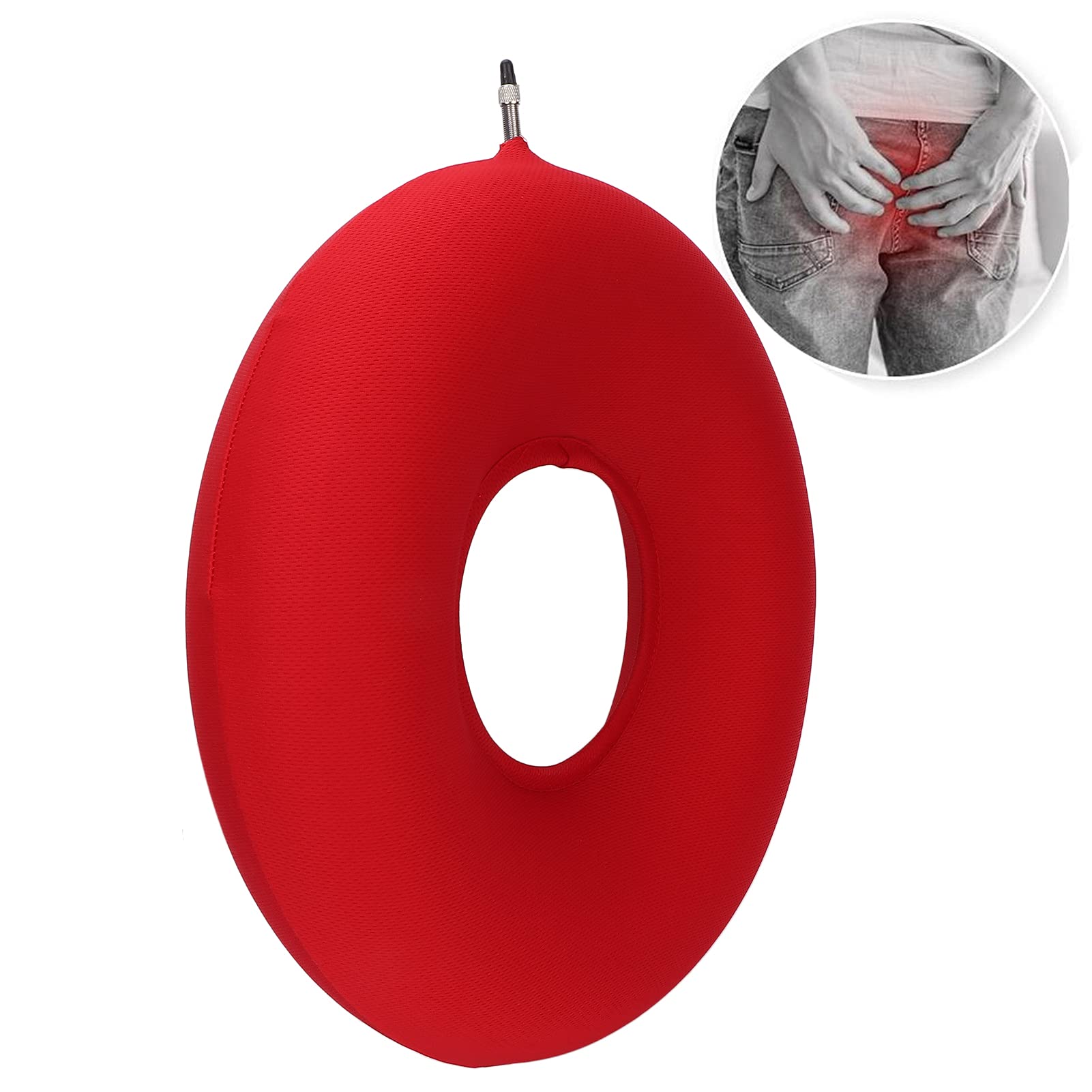 Donut Pillow for Hemorrhoids, Concave and Convex Air Hole Design Inflatable Donut Cushion for Home