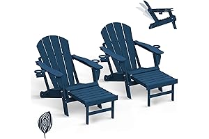 Seaside Escape: Folding Adjustable Adirondack Chairs with Footrest