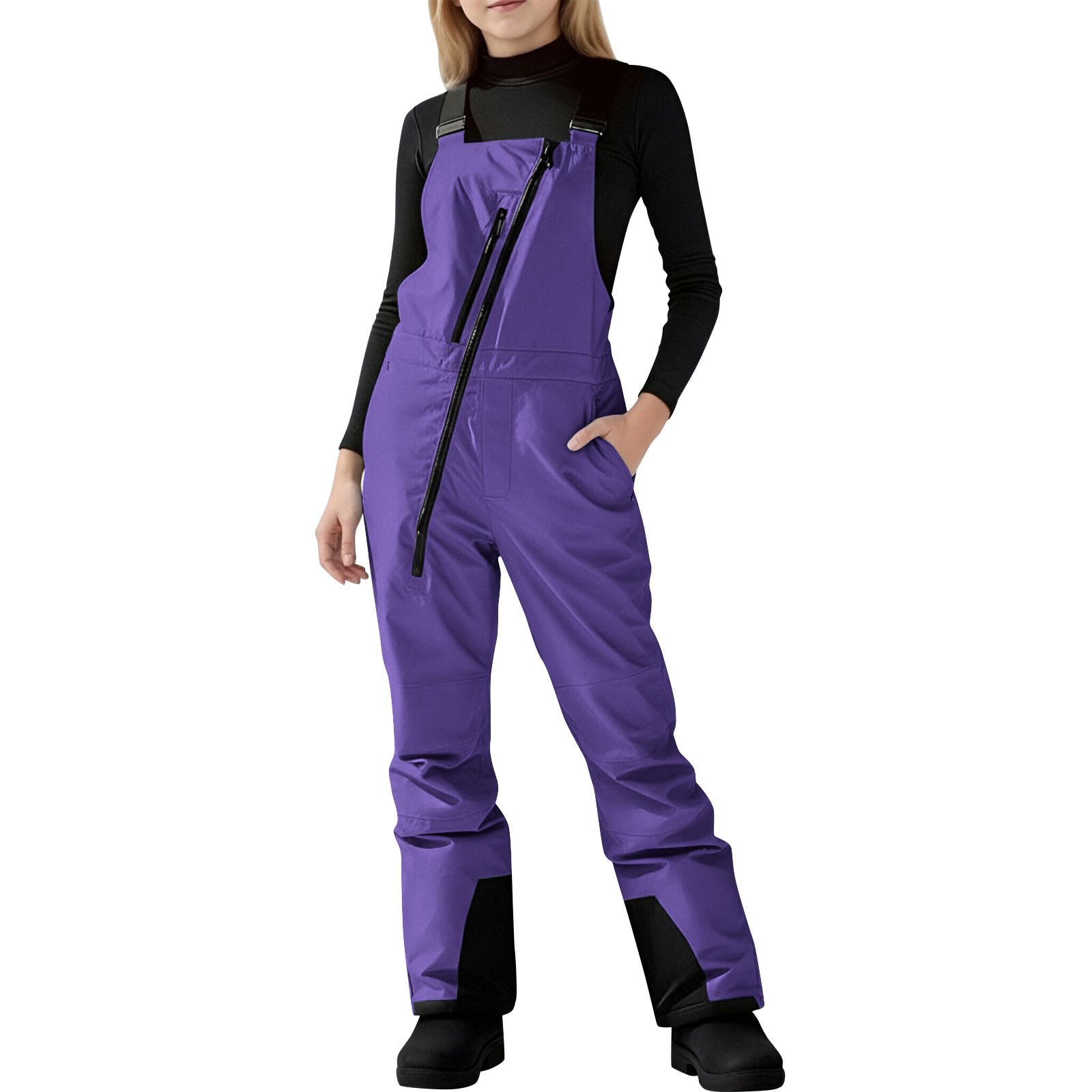 XINYUNZU Schneehose Kinder Skihose Wasserdicht Softshellhose Latzhose Gefütterte Winterhose 4-13 Jahre