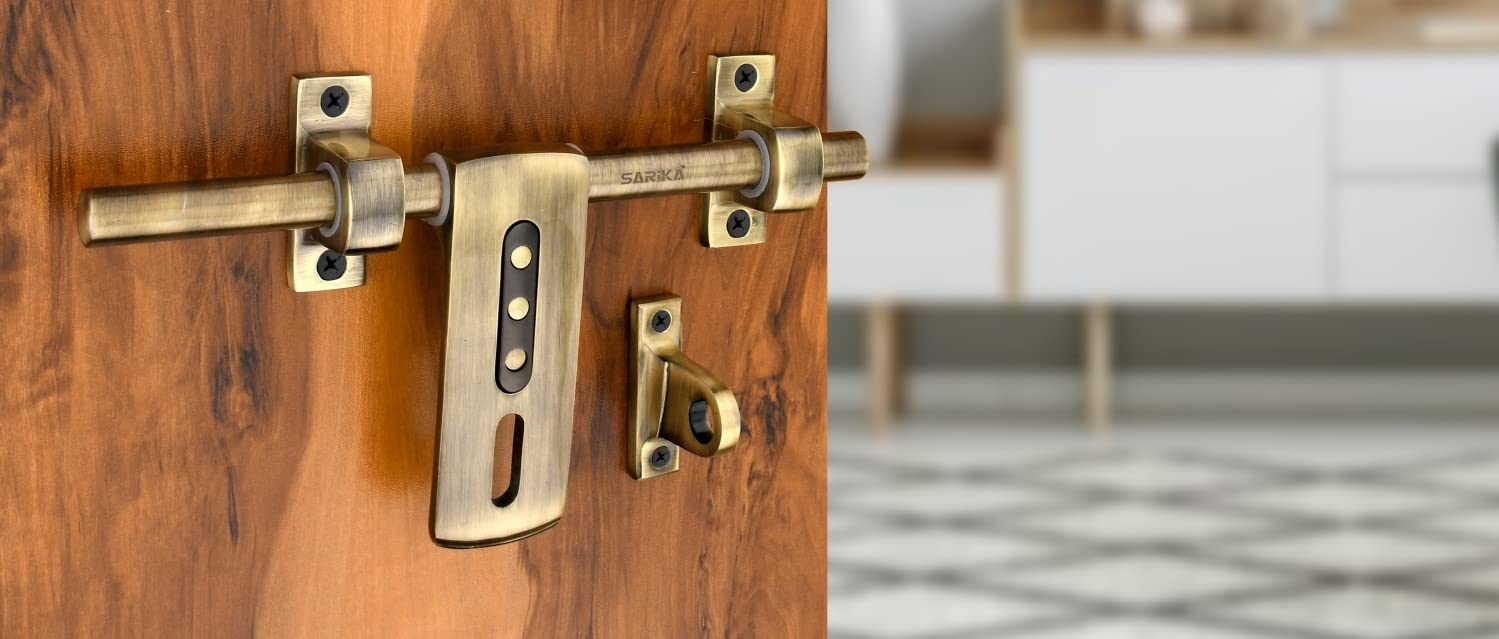 Soul Craft Stark 12" Zinc Aldrop | Fancy Door Fitting Kit, Accessory | Antique Brass | Double Door | 003 — Amazon image 2