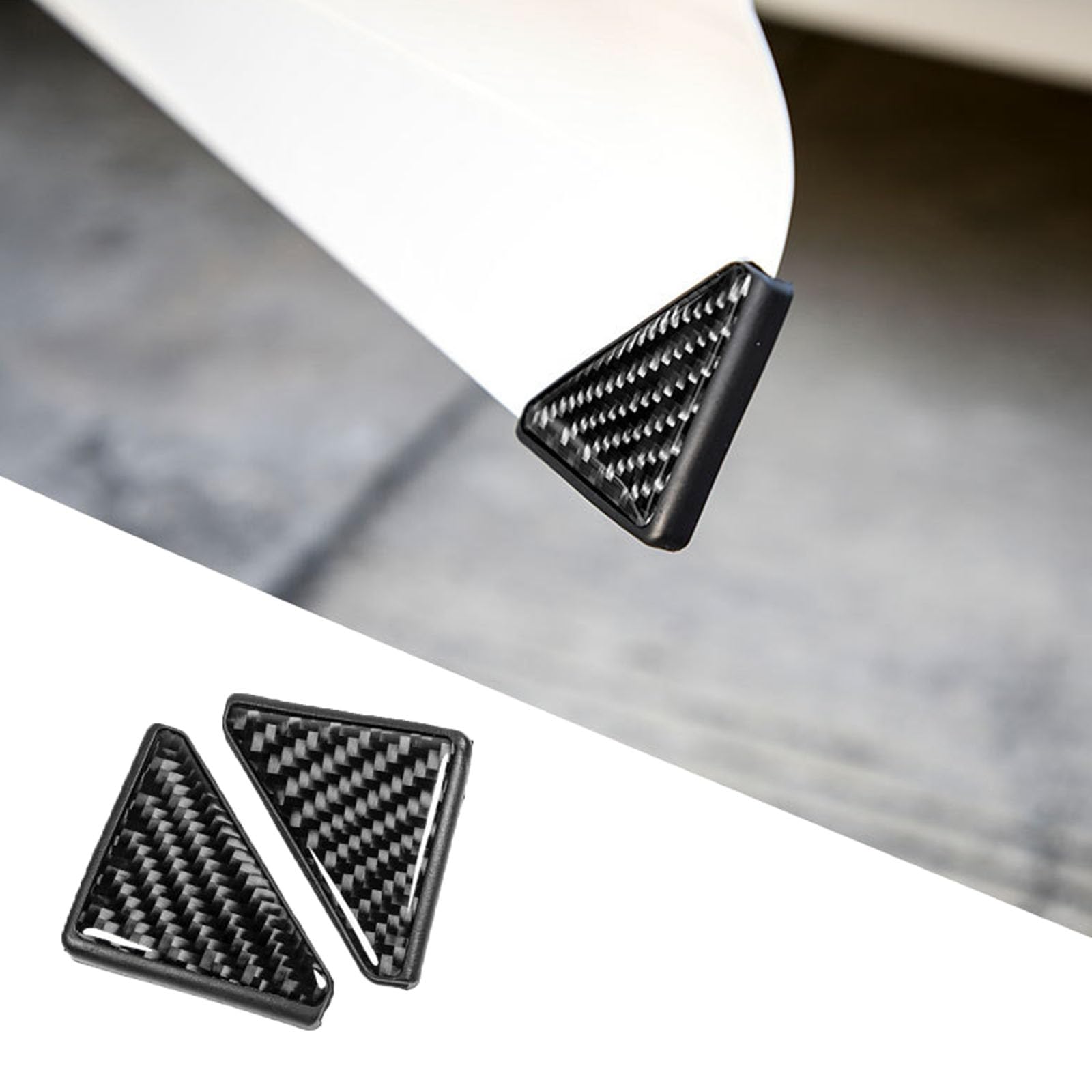 2Pcs Car Door Corner Guards, Compatible with Chevrolet Bolt EV Beat Activ Impala, Door Anti Collision Strip Trim Carbon Fiber Texture Accessories,Black
