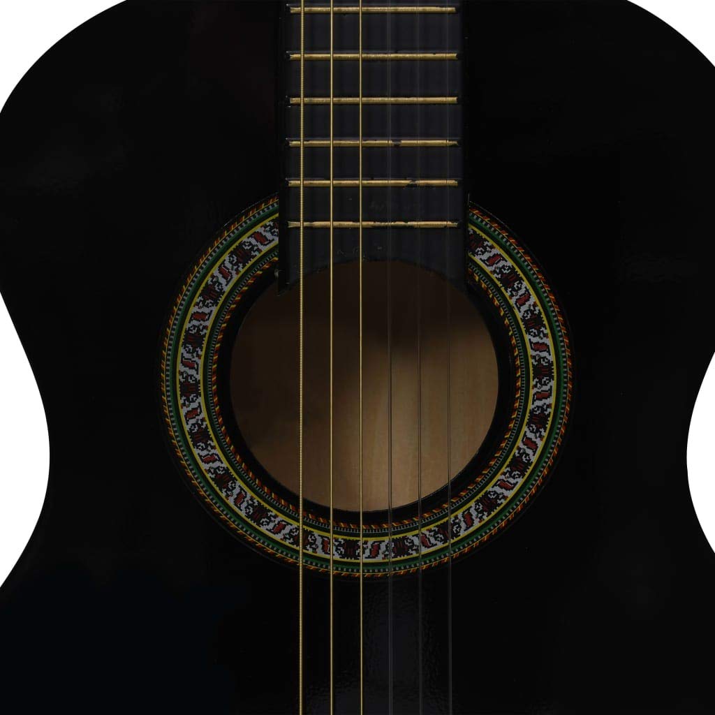 Kindergitarre 1/2 34" Akustik Gitarre für Anfänger, Schwarz
