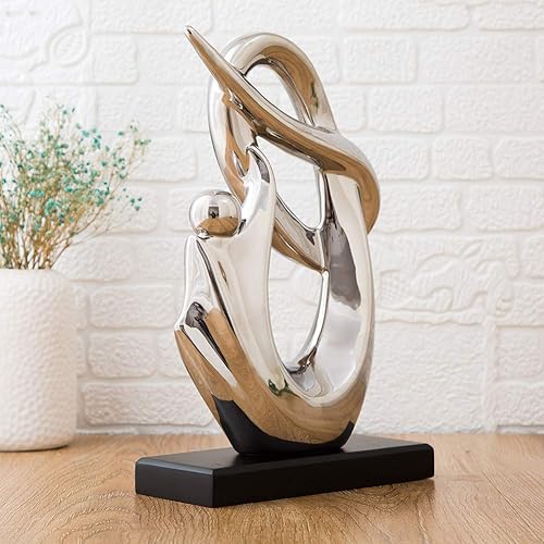 Miniatura 6 de Anding Inicio Escultura de porcelana de cerámica de plata - Decoración creativa de la encimera de la oficina, regalo