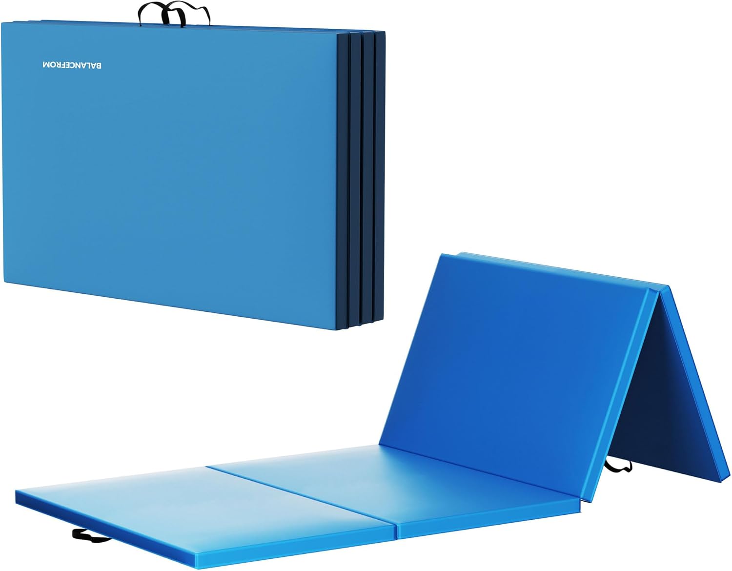 Blue 4'x8'x2" High Density Vinyl Folding Gymnastics Mat