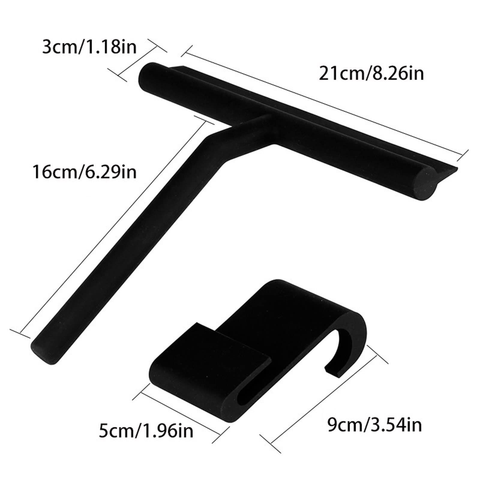 Rasquetas para Ducha, Escobilla de Goma Negra Silicona y Metal for limpiaparabrisas con Mango Largo