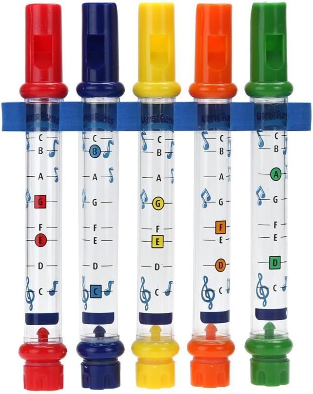 Water Flutes, Plastic Colorful Children's Bath Toys Set, Make Your Own Melody for Children Over 3 Years Old (COLORFUL)
