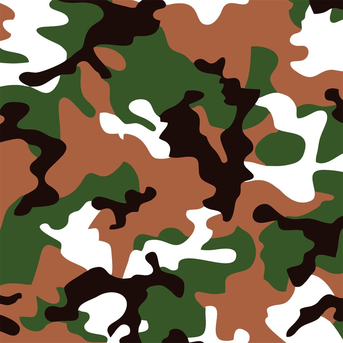Queenbox 5x49ft Large Camouflage Pattern Car Vinyl Wrap Air-Release Adhesive Camo Automotive Film Sheets, 6