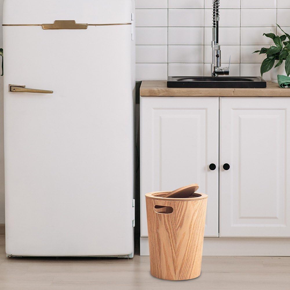 Pattumiera Cucina in Legno con Coperchio Basculante Pattumiera in Legno Cestino Decorativo per Rifiuti Cestino Cucina per Hotel Bagno Ufficio