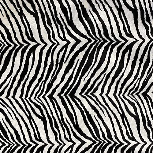 FabricLA Velboa S-Wave Short Pile Faux Zebra Fabric by The Yard - 60