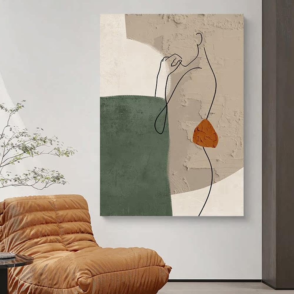 Tableau d'art mural fait main : réchauffez l'atmosphère du salon avec l'art abstrait
