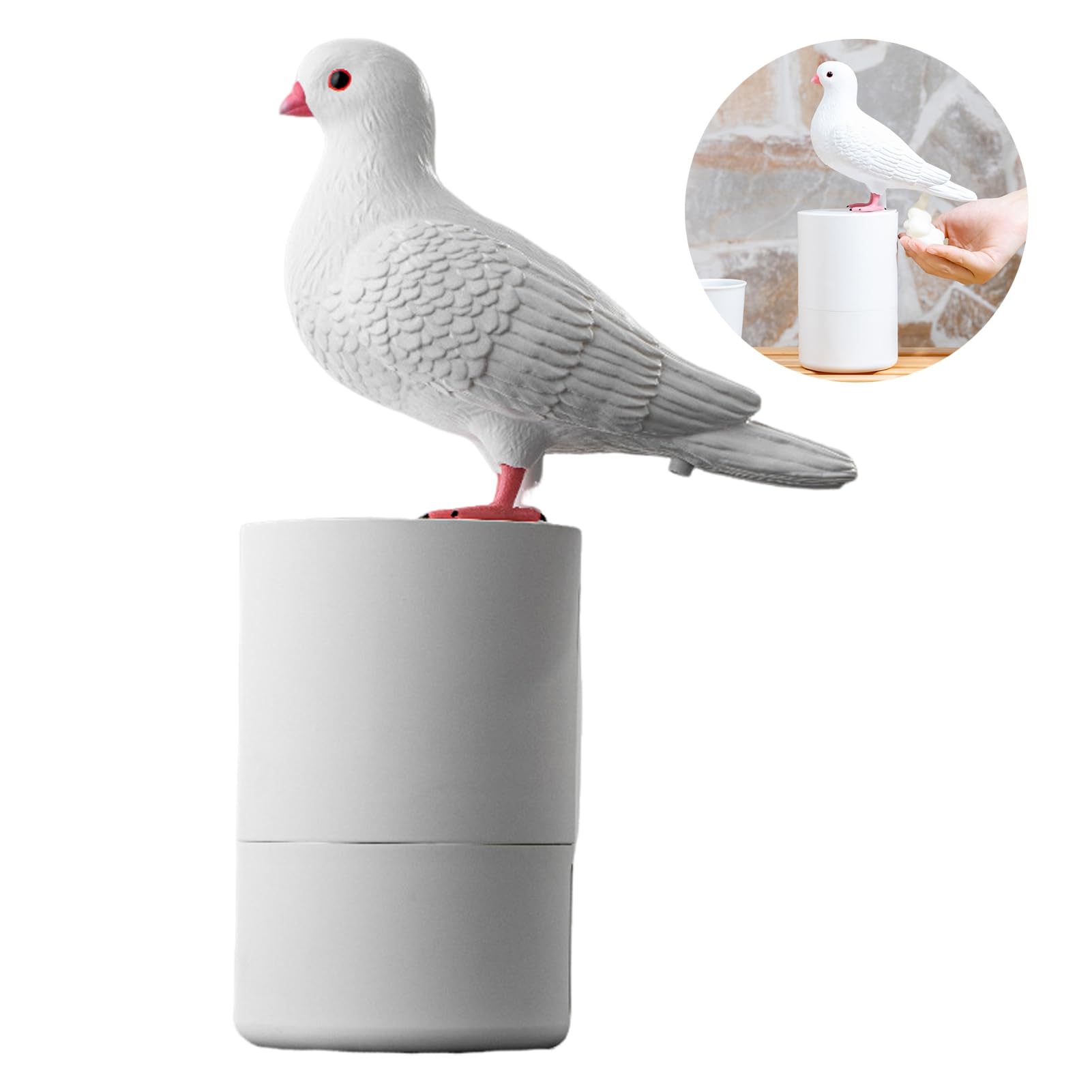 Automatic Soap Dispenser, Pigeon Foam Soap Dispenser 300ml, Bird Touchless Hand Soap Dispenser for Bathroom & Kitchen, Electric Soap Dispenser with Infrared Motions Sensor, Non-Touch Soap Dispenser W