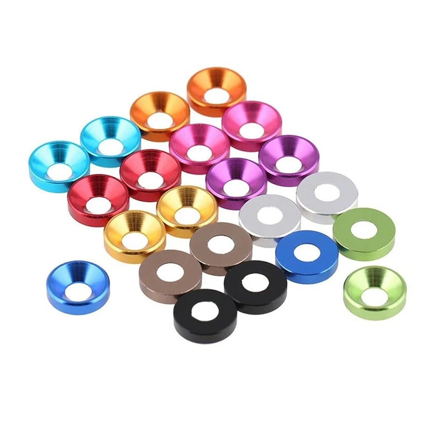 Aluminum Alloy Washers for Countersunk Head Screw Gasket Washer Multicolor RC Car Accessories M2 M2.5 M3 M4 M5 M6 M8 10pcs(Gold,10PCS_M6)