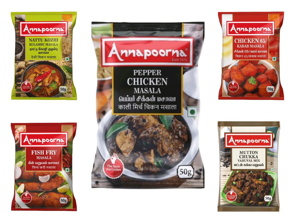 See full amazon price history chart for Annapoorna Masala Powder (Chicken 65 50 Gms + Fish Fry 50 Gms + Pepper Chicken 50 Gms + Mutton Chukka 50 Gms + Nattu Kozhi Kulambu 50 Gms) Annapoorna Masala Powder (Chicken 65 50 Gms + Fish Fry 50 Gms + Pepper Chicken 50 Gms + Mutton Chukka 50 Gms + Nattu Kozhi Kulambu 50 Gms) (B0CY5DFJ8H) Amazon Price History, Amazon Price Tracker
