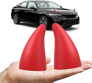 1Pair Cute Devil-Horns Car Sticker,Anti-Collision Protector Bumper Decor for Car,Halloween Car Roof Decoration Bull