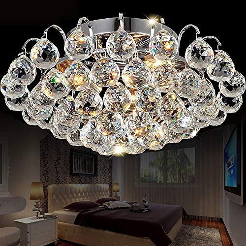 Lustre Plafonnier K9 Cristal de Luxe pour Salon Moderne E14