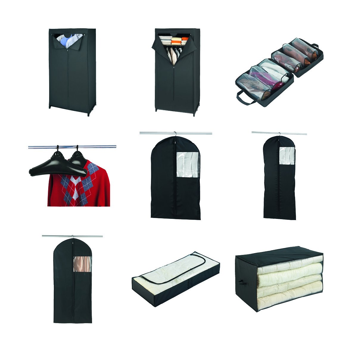 WENKO Jumbo-Box Deep Black - Riesen Aufbewahrungsbox Für Wäsche & Mehr