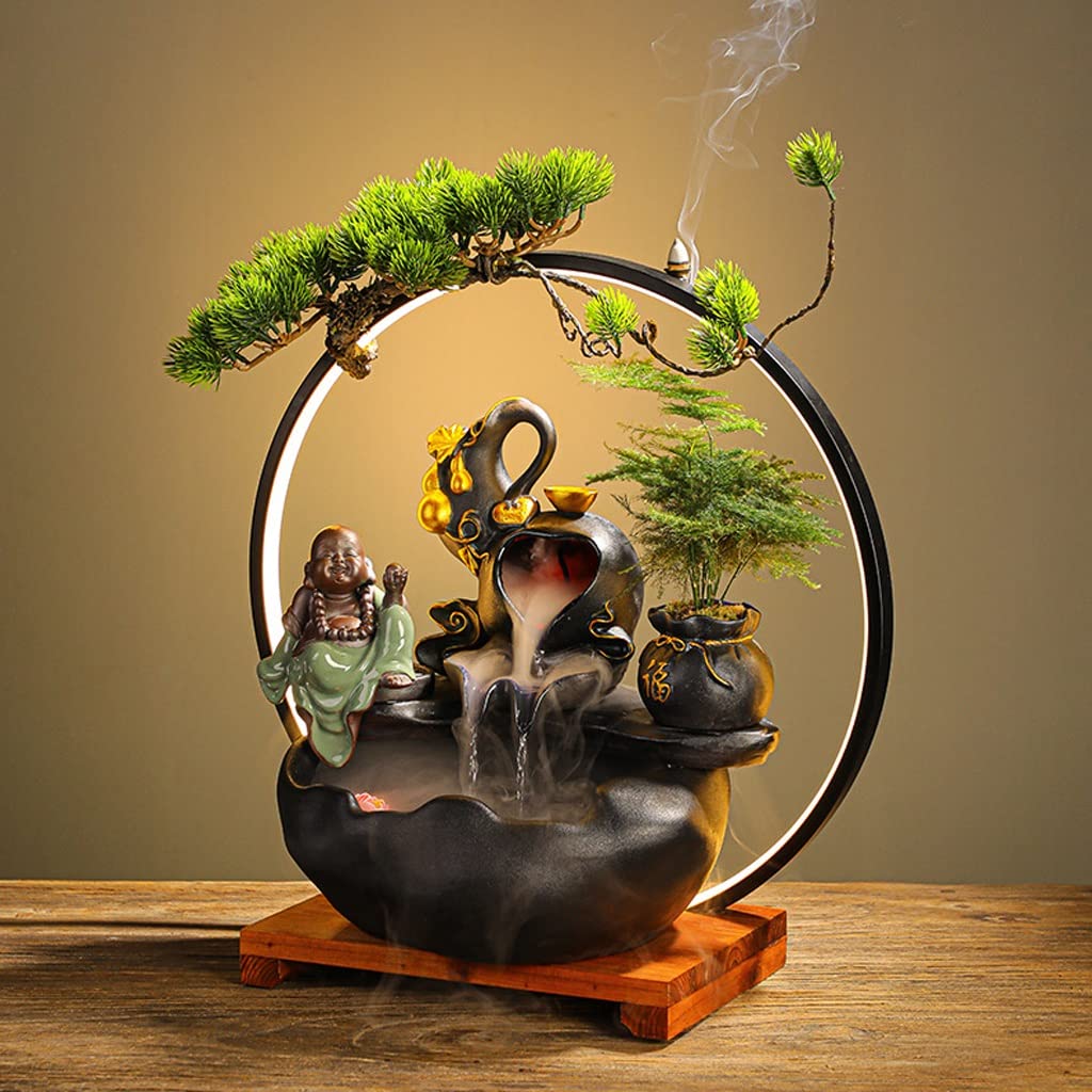 Fuentes De Sobremesa Fuente De Sobremesa Fuente De Agua De Cerámica Adorno para Sala De Estar Mesa De Té Decoración De Oficina Adorno para Entrada De Casa Fue,A