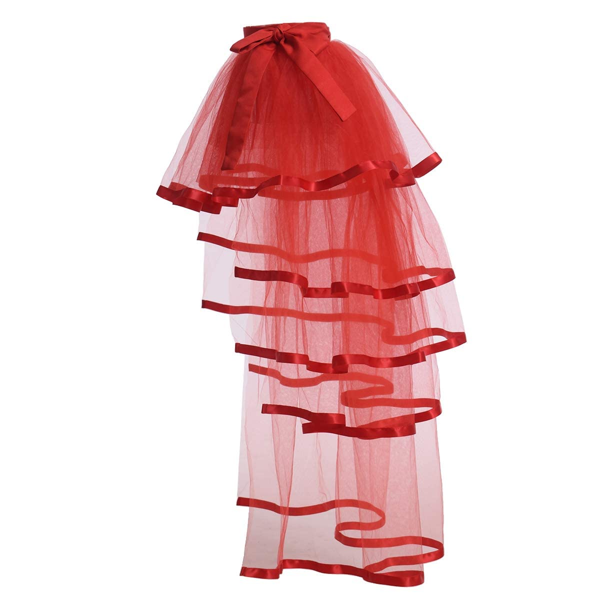 Graceart Women's Red Steampunk Bustle Tutu Belt Lace Underskirt