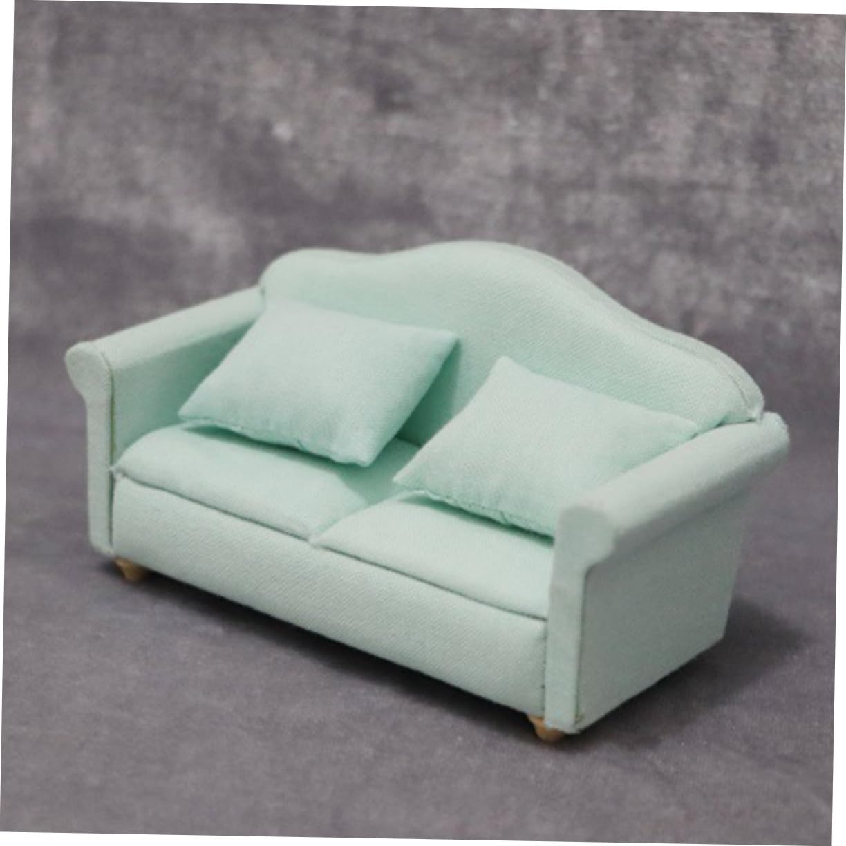 SUPVOX Set de Canapé Miniature pour Maison de Poupée 1/12 en Tissu Vert, Décoratif et Résistant, Modèle de Meuble Adorable pour Décor de Mini Maison