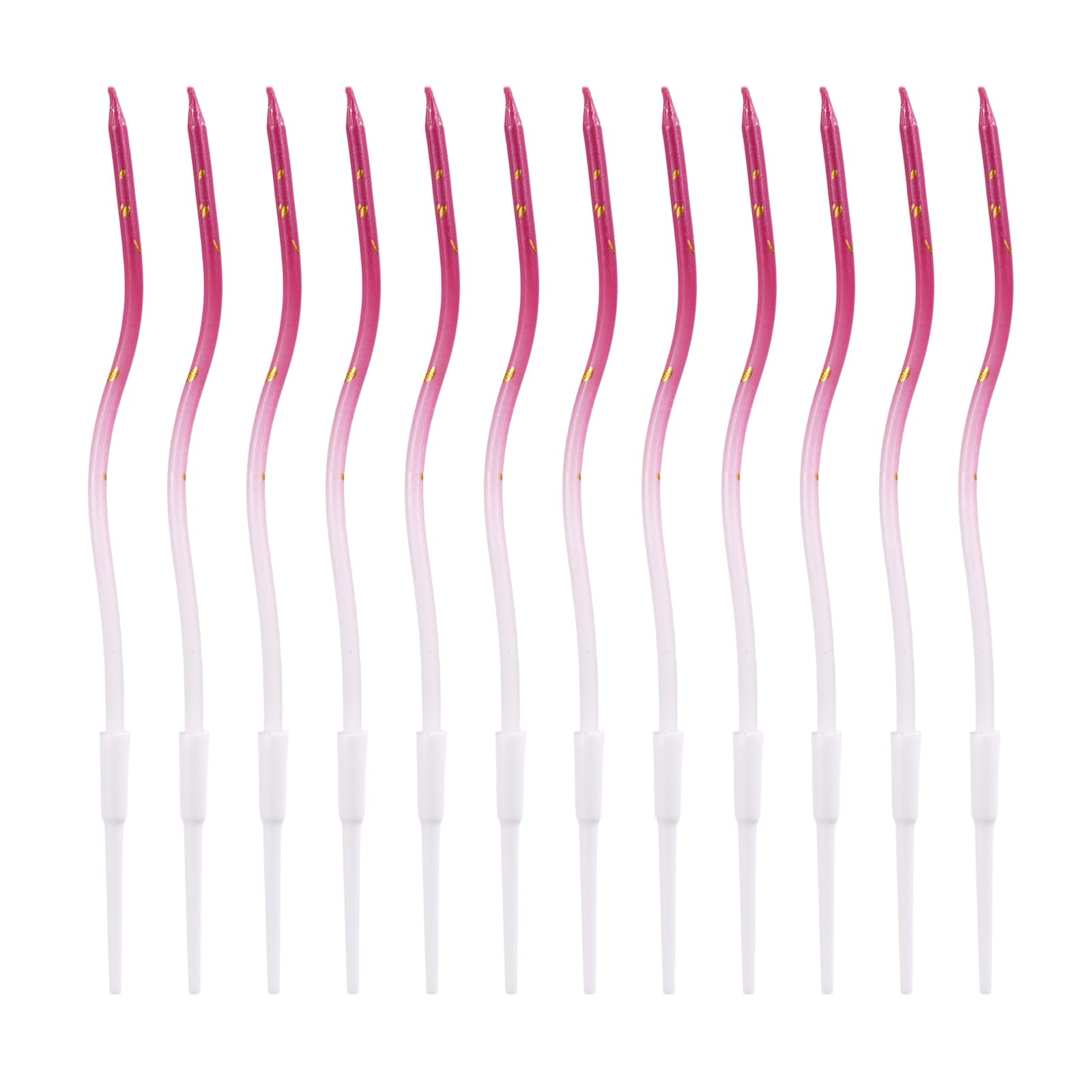12pcs Twisty Spiral Cake Candles with Holders, Twist Slim Long Birthday Cake Candles Cupcake Decoration with Stand for Birthday Party Wedding Anniversary (Mix Gradient 2)
