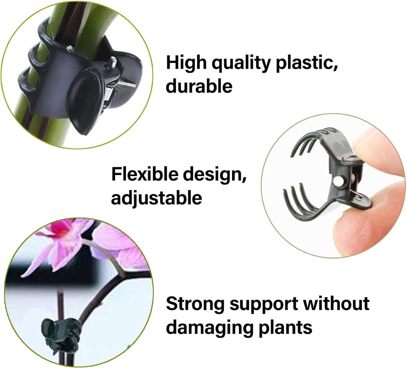 50 Pcs Plant Clips, Orchid Clips Plant Orchid Support Clips Flower and Vine Clips for Supporting Stems Vines Grow Upright for Supporting Stems Vine Stalks Grow