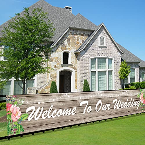 Joyiou Welcome To Our Wedding Banner Sign