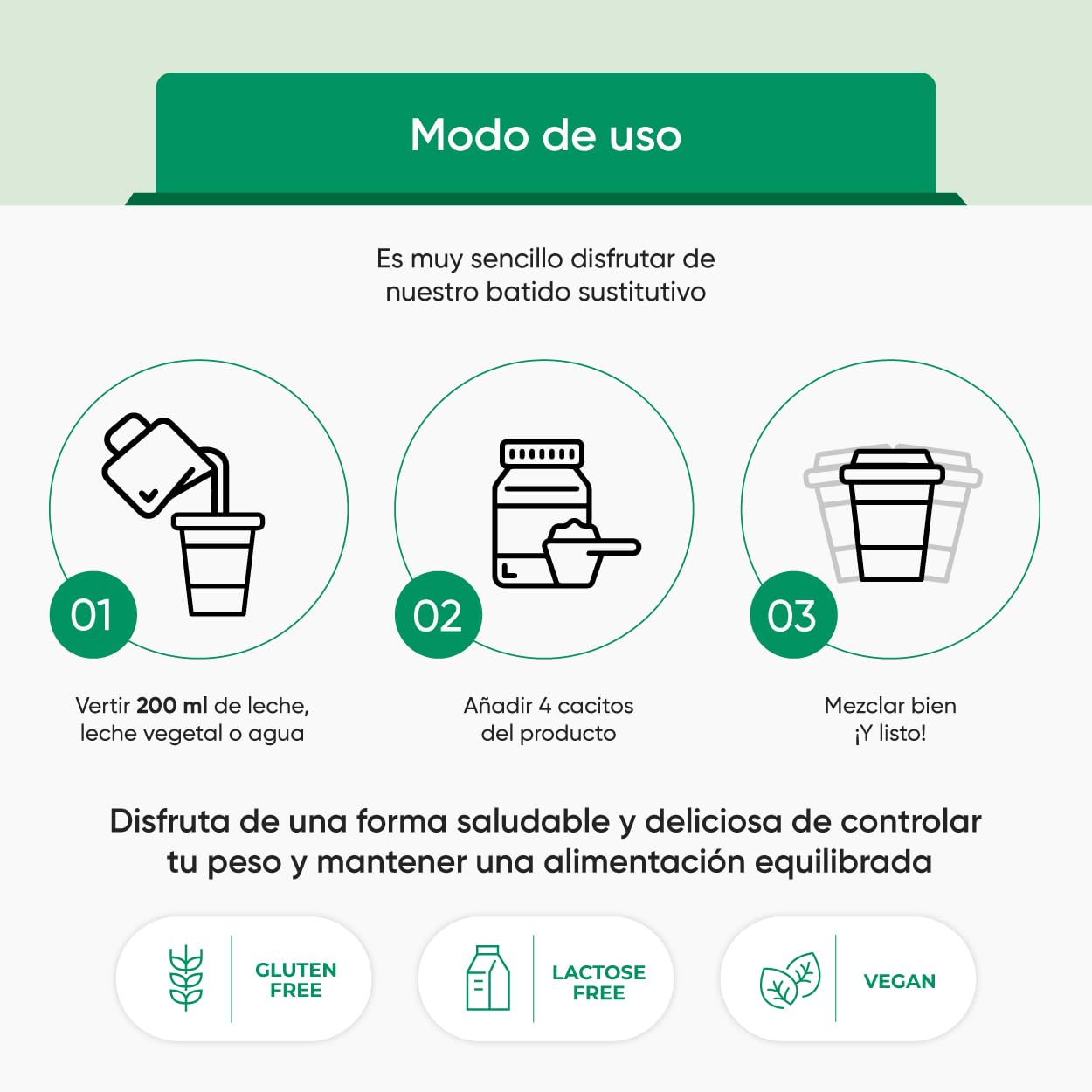 Batido Sustitutivo Vegano Sin Gluten y Sin Lactosa | Alto en Proteínas Vegetales | Bajo en Calorías – Saciante y Nutritivo | Sabor Chocolate | Fabricado en España…