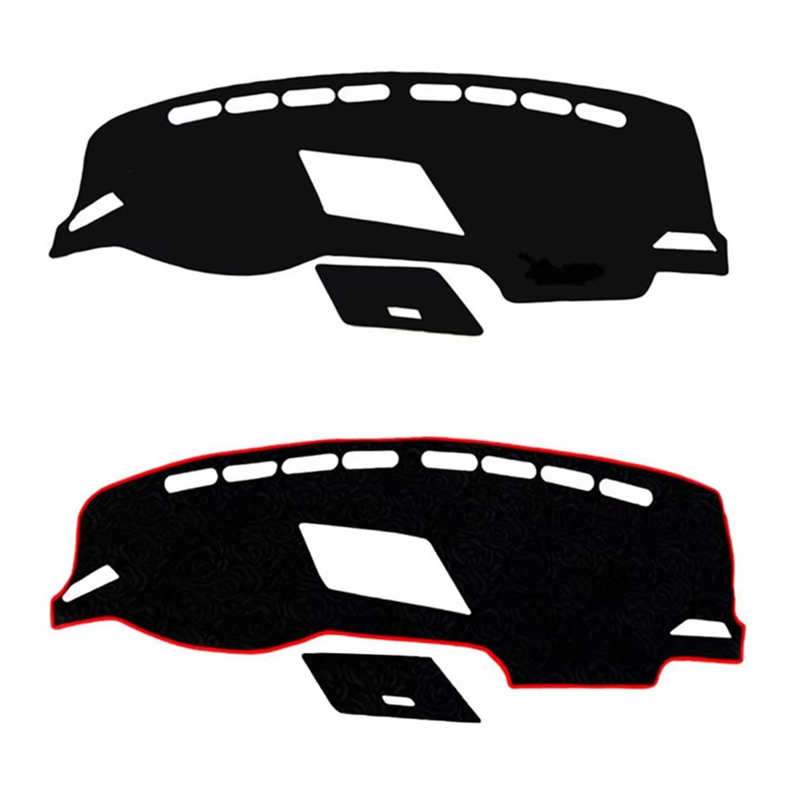 Tapis Tableau Bord intérieur Voiture Tapis Protection Solaire pour Tableau Bord pour VW pour Tiguan 2017-2021, Accessoire Anti-UV(Black(Black Edge) RHD)