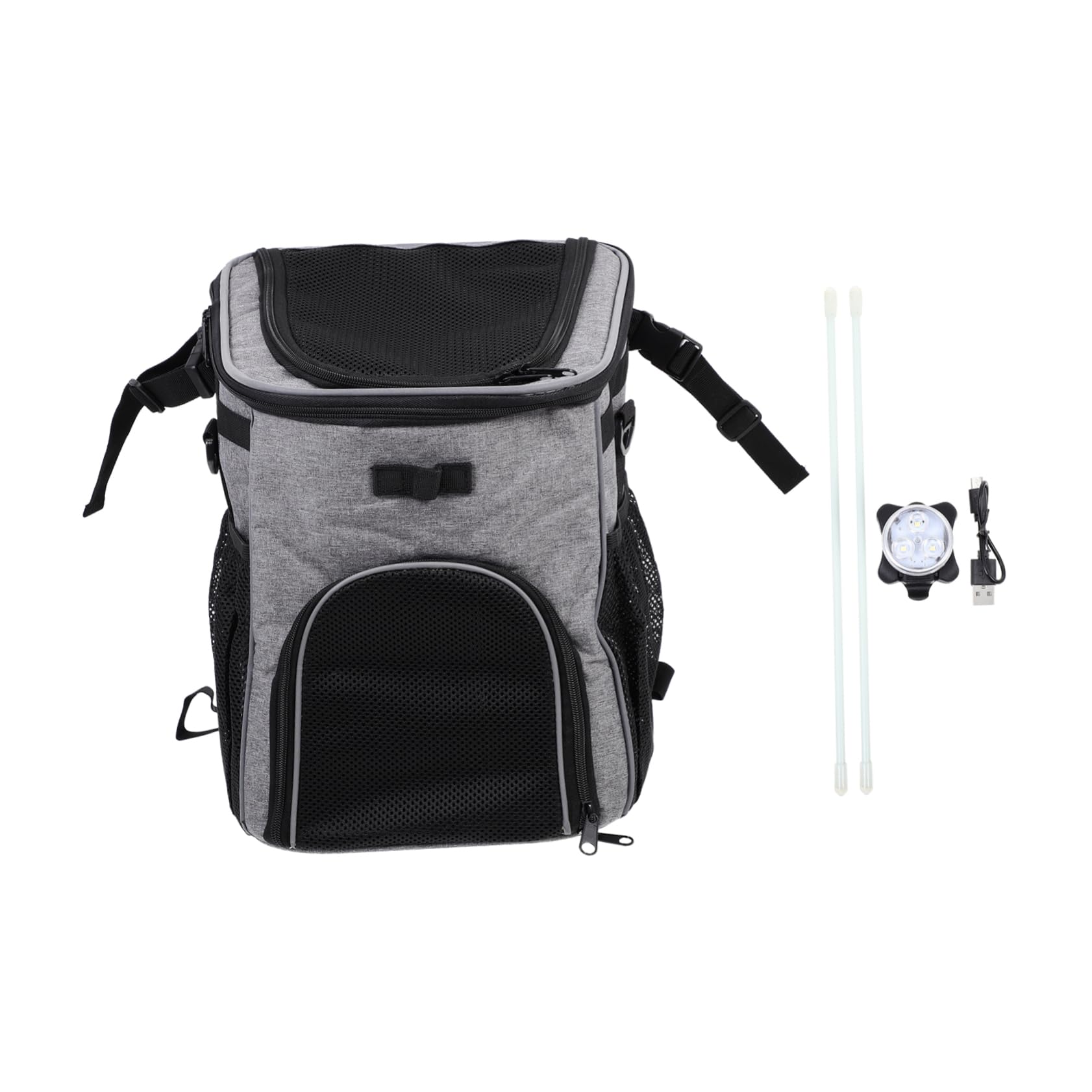 SUPVOX Pet Carrier Bag for Bike Multi-Functional Dog Bike Carrier Adjustable Straps Grey