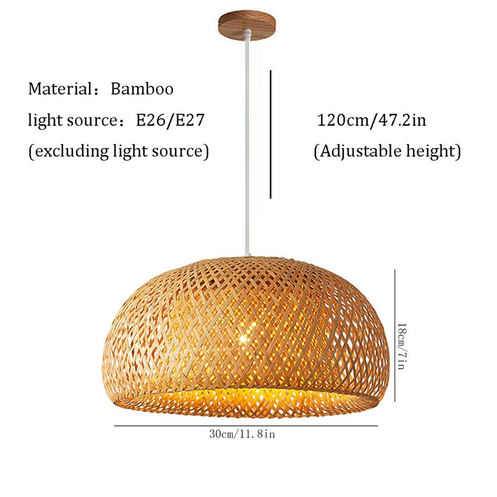Lampadari A Sospensione Rustici in Vimini A Forma di Nido D'uccello per Cucina, 3 Misure, 17,7 Pollici, Regolabili, in Vimini Intrecciato, Grandi Lampade A Sospensione Fatte A Mano