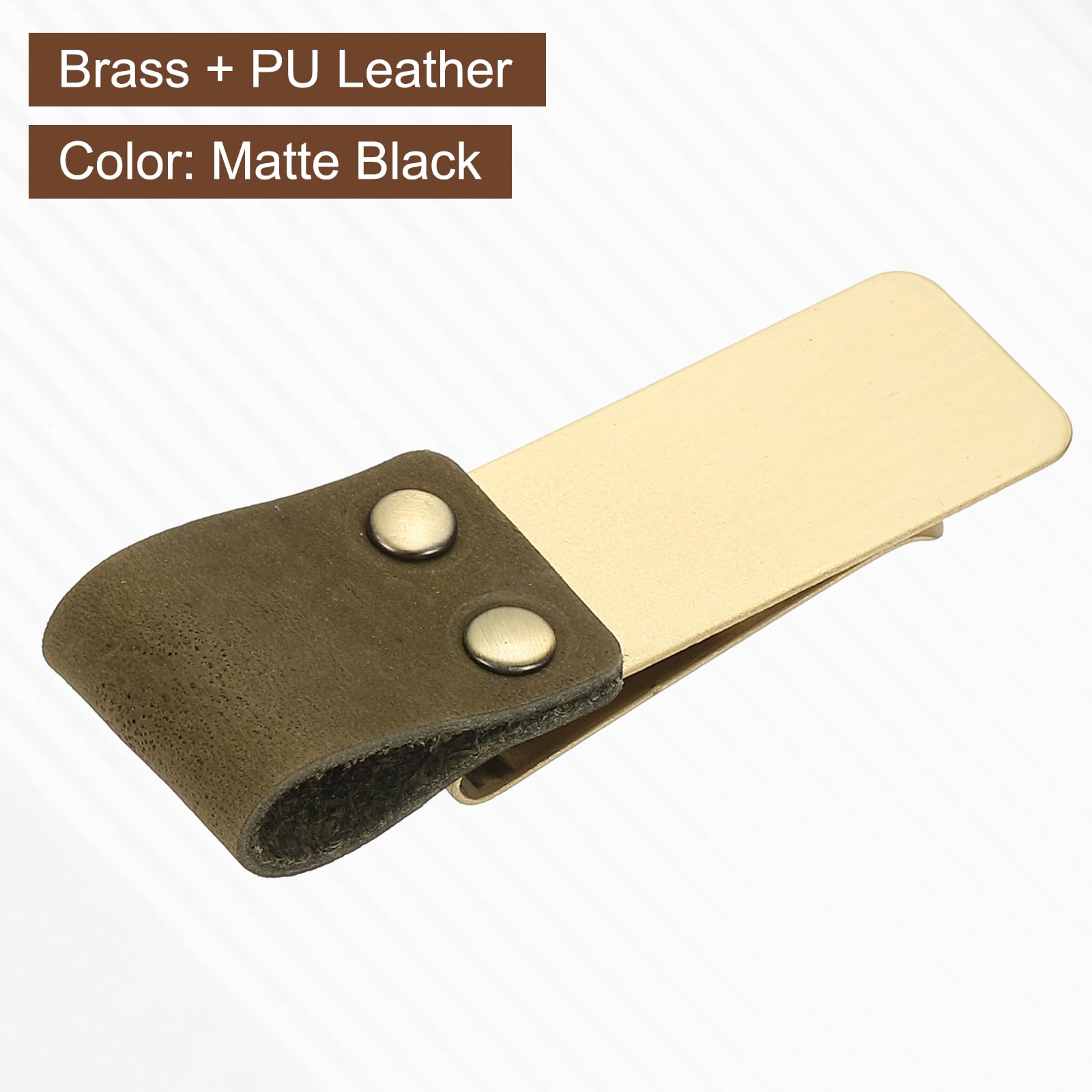 PATIKIL Pen Loop for Notebook Brass Book Clip with Leather Pen Holder for Notebooks Journals Planner Olive Green - Image 3