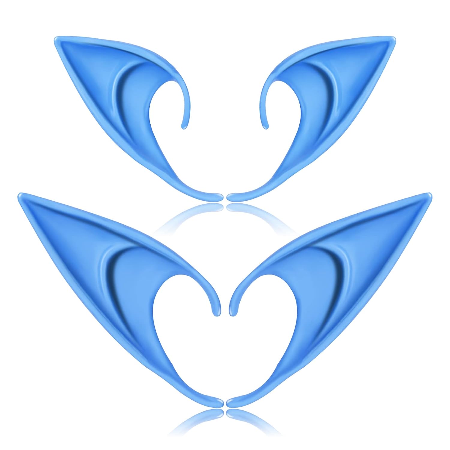 FRESHME Cosplay Accessories Soft Fairy Ears 2 Pairs Blue