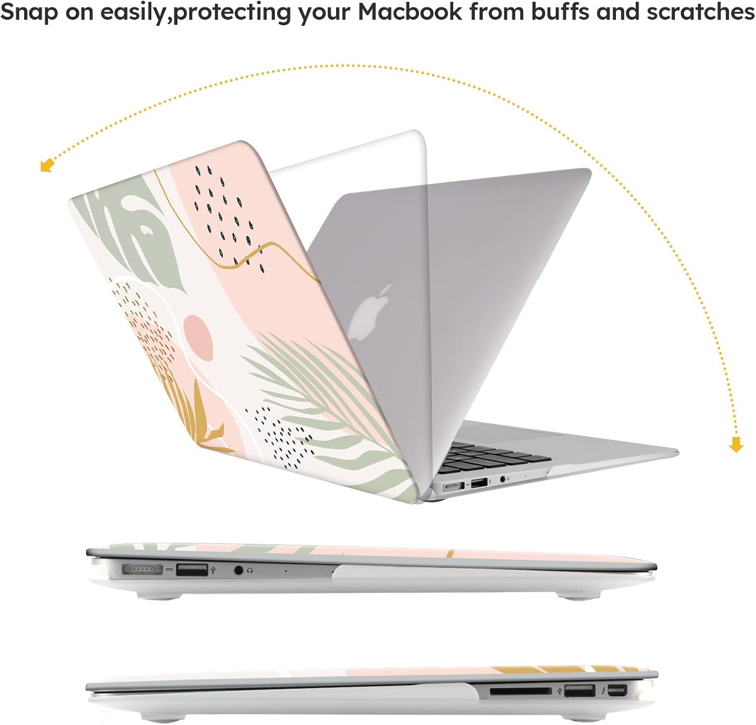 iCasso for MacBook Air 13 inch Case (Release 2010-2017 Older Version), Plastic Hard Shell Protective Case & Keyboard Cover Only for MacBook Air 13 Inch Model A1466/A1369 (Morandi)