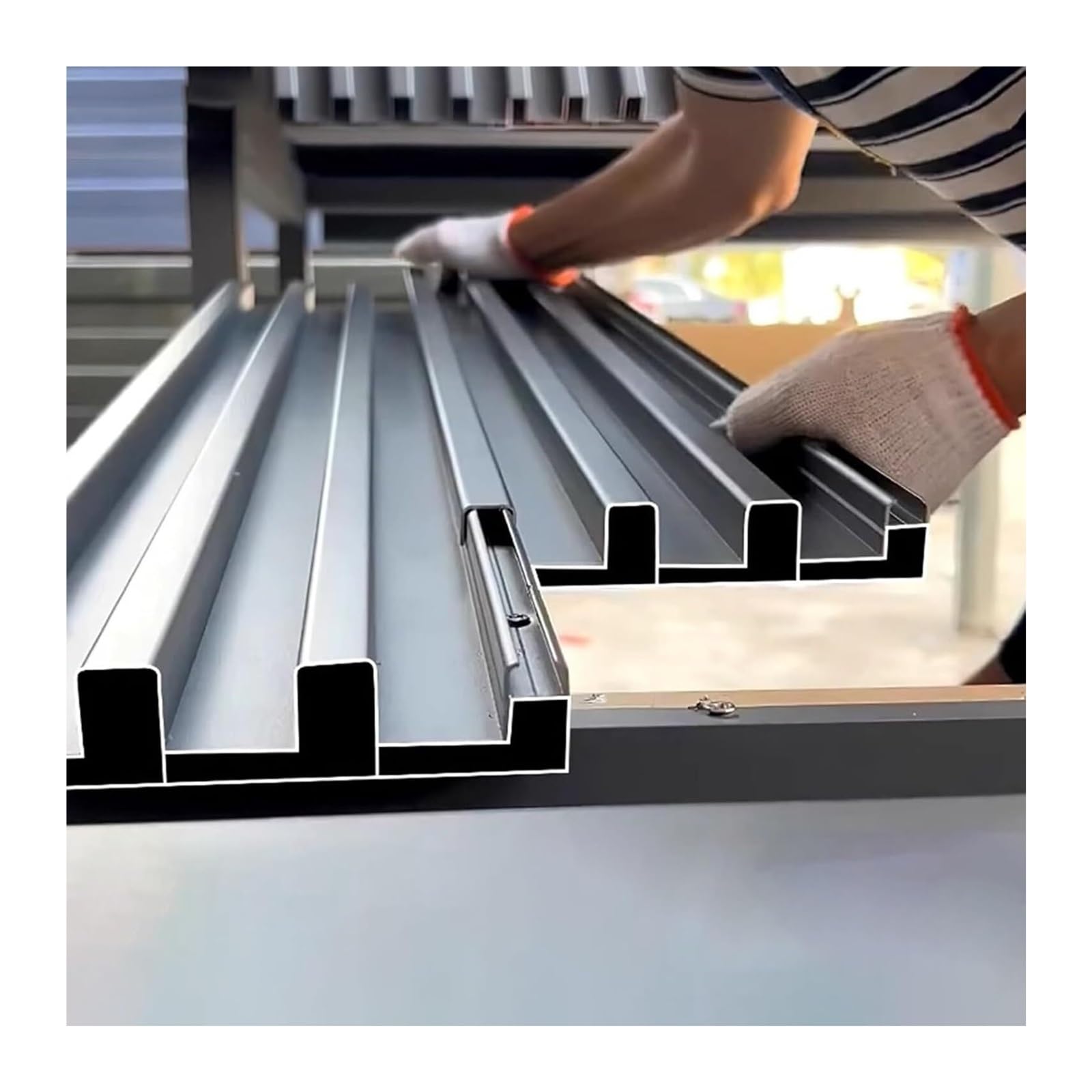 Btyqkzvpm One Color Aluminum Roofing Panels, Insulated Core Corrugated Aluminum Roof Panels 2.6 To Ft For Carport, Pergola, Stable(2M/6.6Ft)