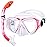 Kids Snorkel Set, Children Anti-Fog Diving Mask Swimming Goggles Full Dry Top Snorkel Equipment Snorkeling Packages Swimming Gear for Youth Boys Girls Age 5-10 (Pink)
