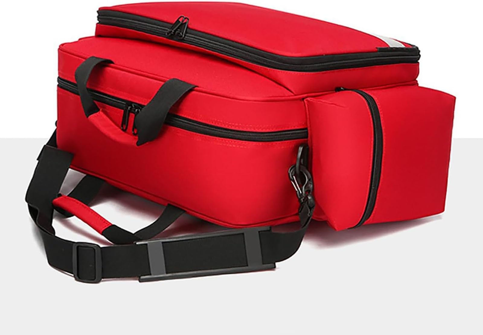 Bolsa de primeros auxilios vacía, bolsa de traumatología médica con separadores interiores, bolsa de asistencia sanitaria a domicilio con correa para el hombro para paramédicos y kit de suministros mé