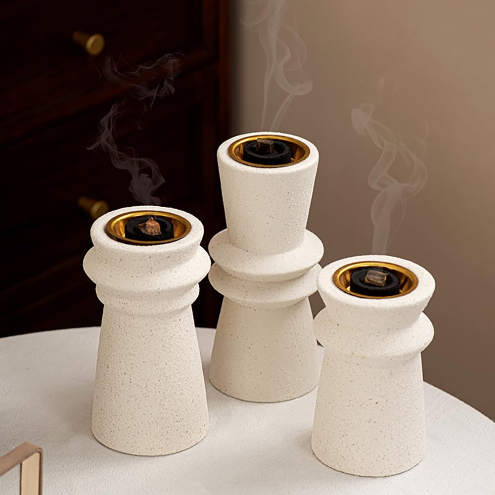 Ceramiczny palnik kadzidełkowy z metalowym uchwytem dekoracja biurka Eid Bliski Wschód Arabski Festiwal Aromaterapia Piec Wystrój domu (L)