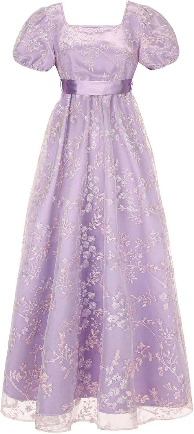 Regency Dresses for Women Regency Era Dress Luxurious Empire Waist Embroidery Ball Gown Tea Party