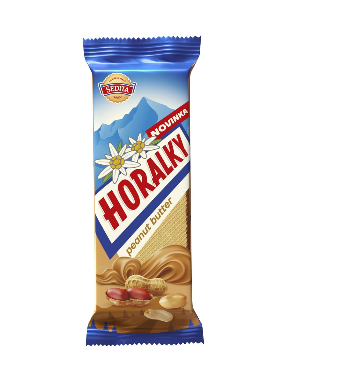 SEDITA Horalky Peanut Butter – Barquillos crujientes rellenos de crema de cacahuete, 56 × 50 g
