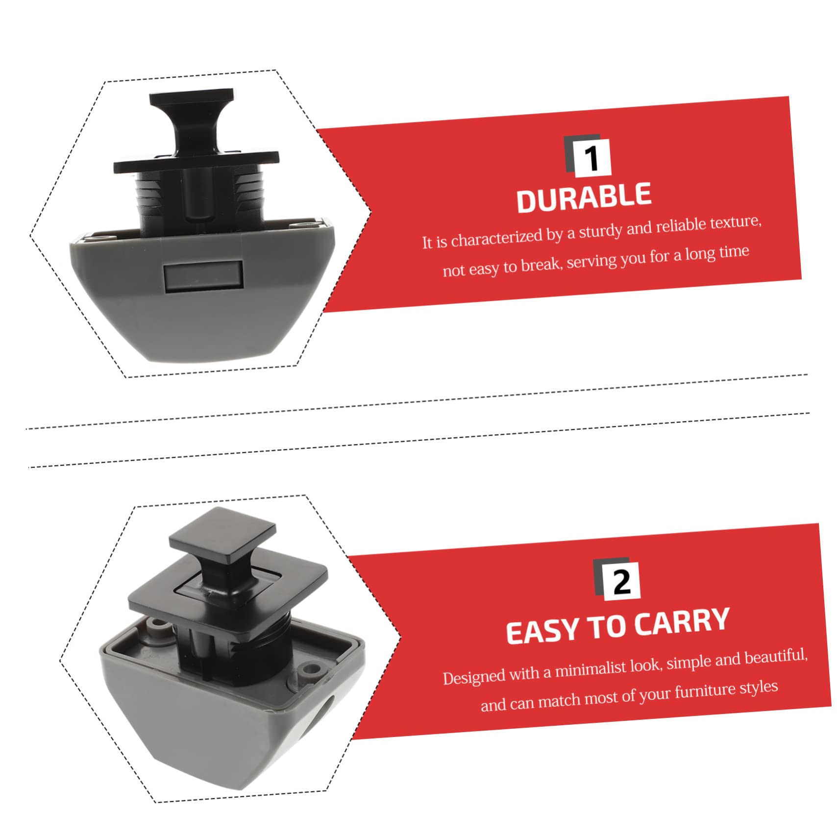 WOONEKY 3 Serrature Per Armadietti Senza Chiave Con Pulsante Design Minimalista